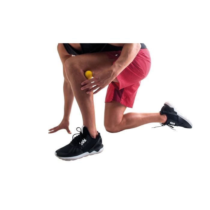 PURE2IMPROVE Balle de massage 5,0 cm - Fitness - Noir/Rouge/Jaune