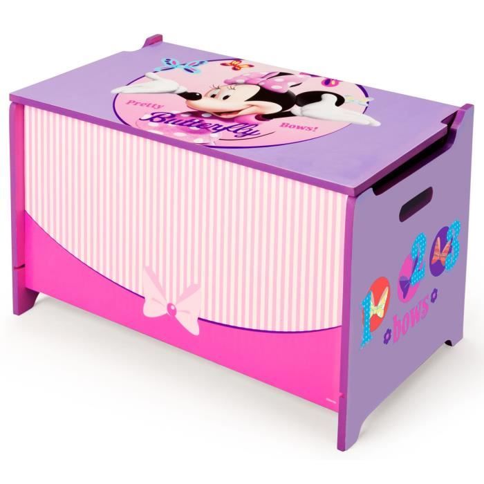MINNIE - Coffre à jouets enfant en bois - Fille - Rose