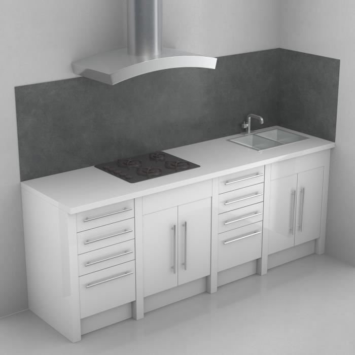 POLYREY Crédence Stratifié Béton Gris 235x64x0,96 cm