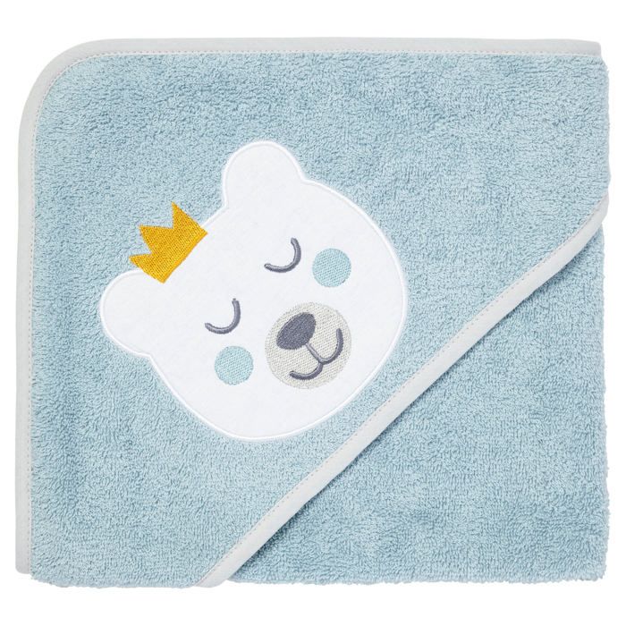 BABYCALIN Cape de bain Ours brodé - 80 x 80 cm