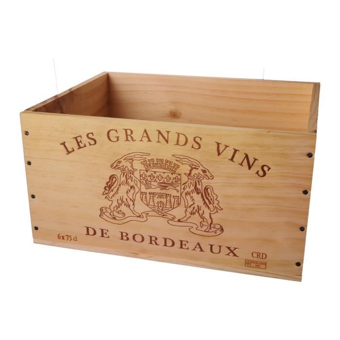 La Caisse Bois 6x75cl Estampille Grands Vins De Bordeaux Coffret