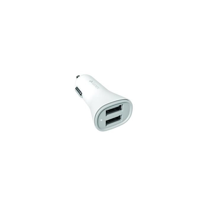 Kanex Chargeur allume cigare - 2 ports USB - 3.4A - Blanc