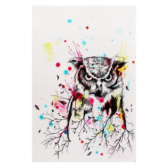 tableau peinture hibou