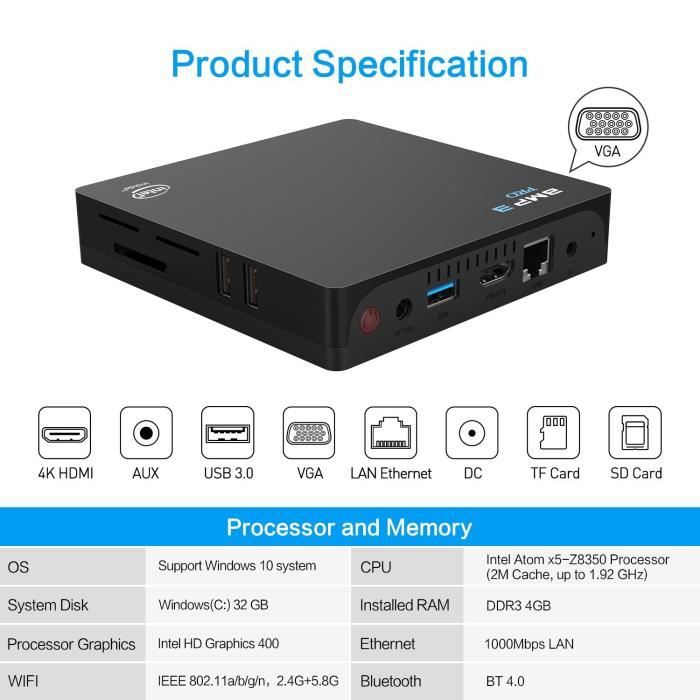  BMP3 PRO Mini PC 4 Go DDR3 + 32 Go eMMC / Avec1