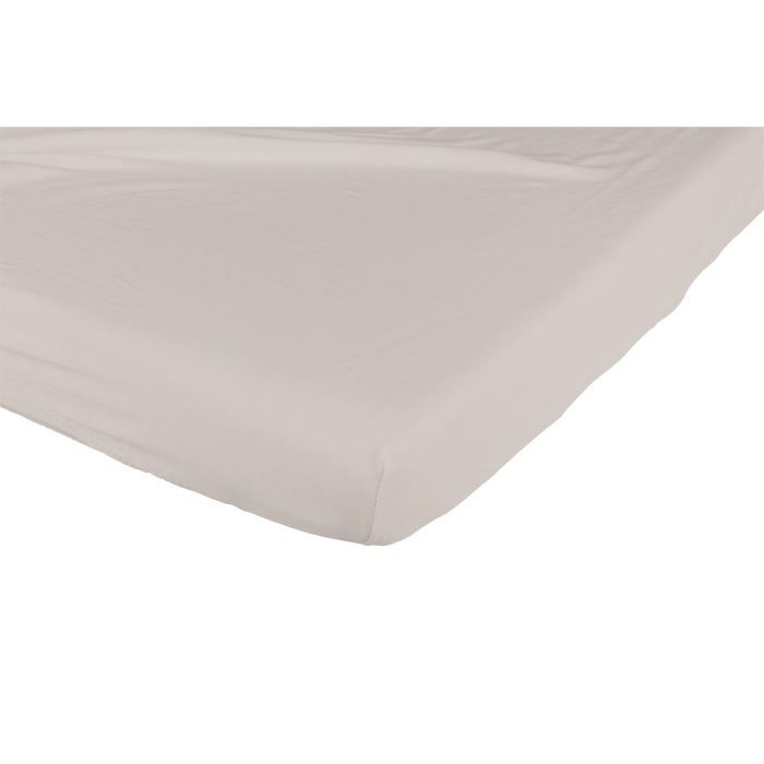 CANDIDE Drap Housse Jersey Coton 60x120 cm Taupe
