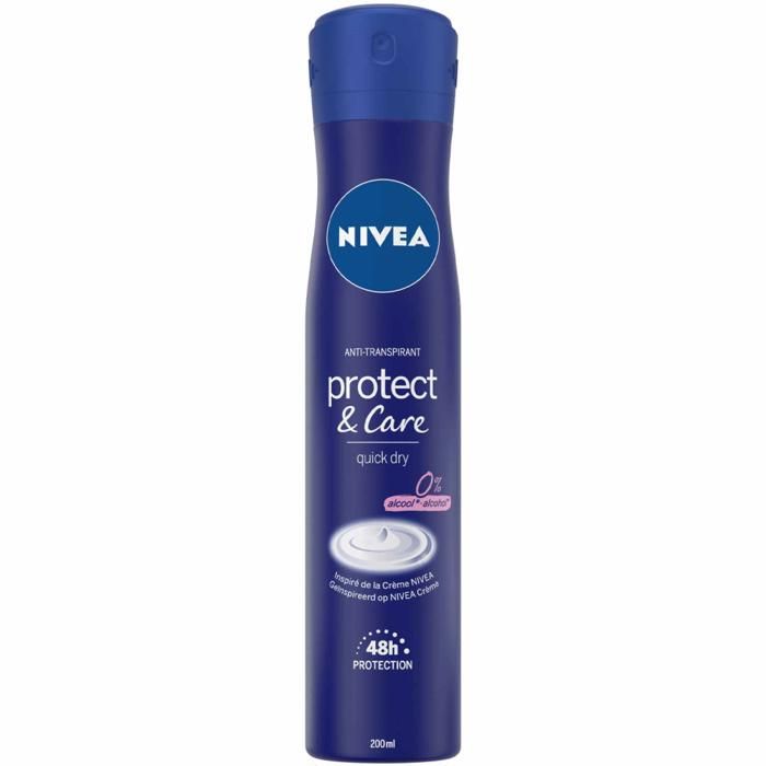 NIVEA Atomiseur Spray anti-transpirant Protect & Care - Pour femme - 200 ml