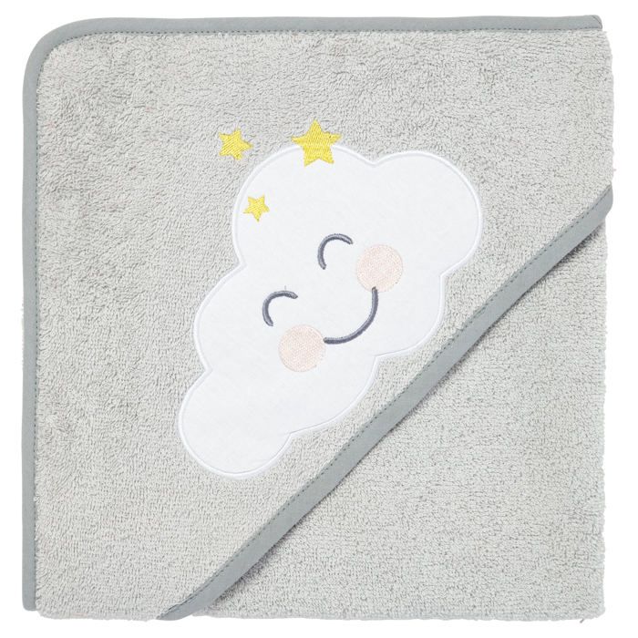 BABYCALIN Cape de bain Nuage brodé - 80 x 80 cm