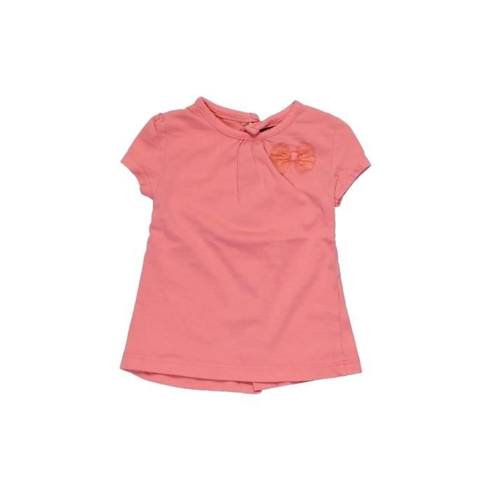 T Shirt Manches Courtes Bebe Fille Kiabi 1 Mois Rose Ete