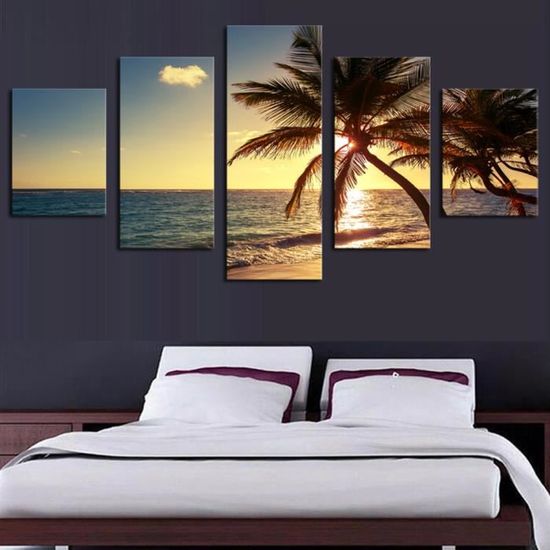 5 Pièces Pas De Cadre Paysage Marin Peinture Murale Art For Salon