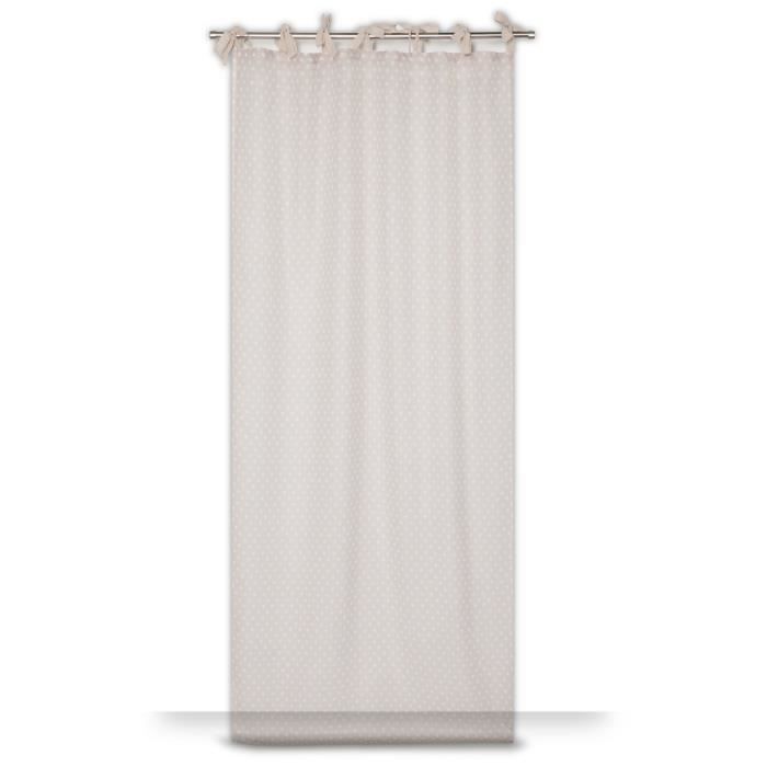 Voilage Pistil - Nouettes - Imprimé flocon - 140 x 245 cm - Écru