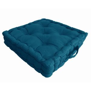 COUSSIN - MATELAS DE SOL Coussin de sol 100% coton 40x40x9 cm BLEU CANARD