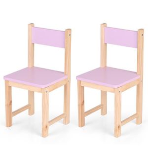 Lot De 2 Petites Chaises Rose En Bois Pour Enfant Chaise Pour