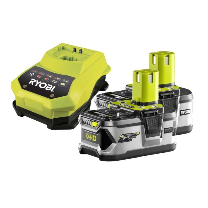 RYOBI 2 batt Li-ion 18V 4Ah + chargeur RBC18LL40