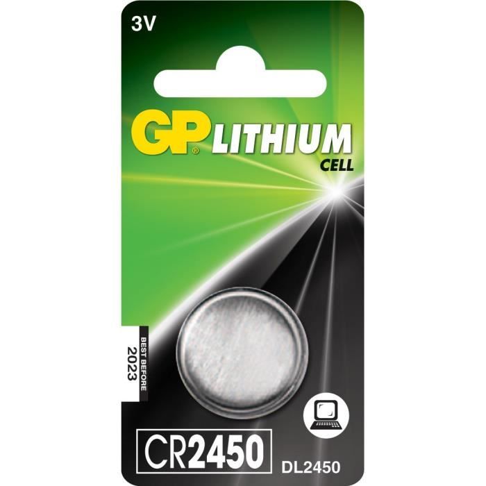 Piles bouton Lithium CR2450 - blister de 1 pile