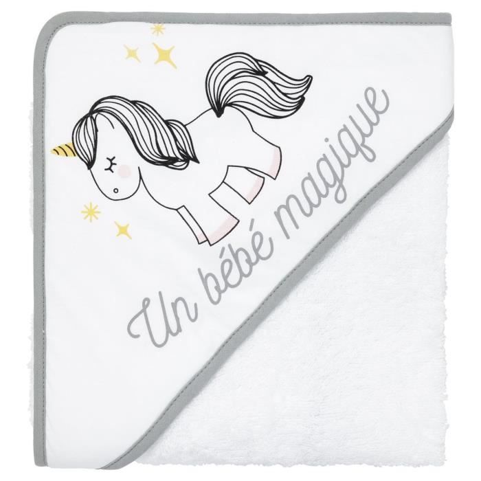 BABYCALIN Cape de bain Licorne - 80 x 80 cm