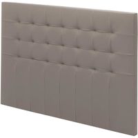 TÊTE DE LIT Tete de lit Ted capitonnée simili Taupe L. 150 TÊTE DE LIT Tete de lit Ted capitonnée simili Taupe L. 150