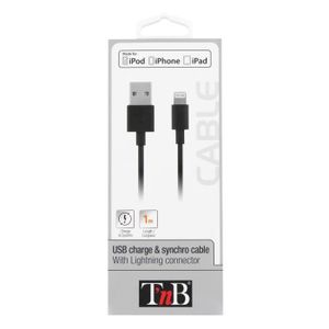 TNB Câble USB de charge Lightning - Noir