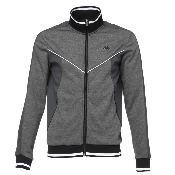 KAPPA Sweat-shirt Krivers - Homme - Gris et noir