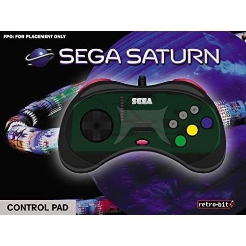 Manette filaire grise Retrobit SEGA Saturn 8 boutons Connexion d'origine