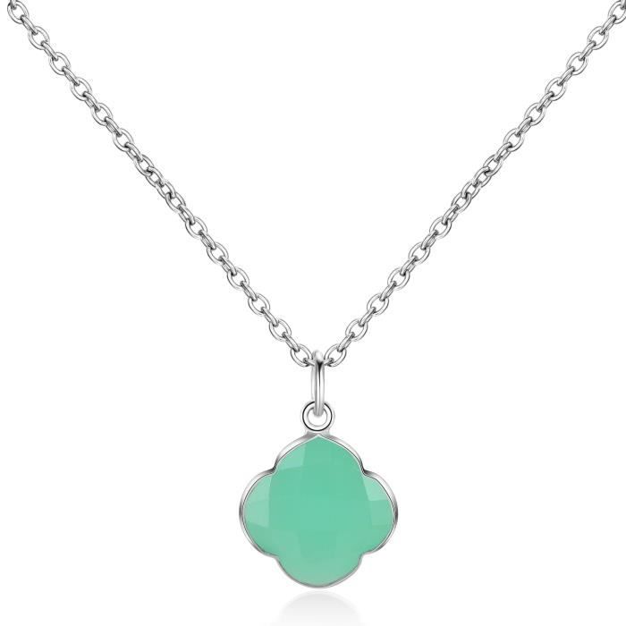 CAPUCINE Collier argent/Calcédoine Aqua