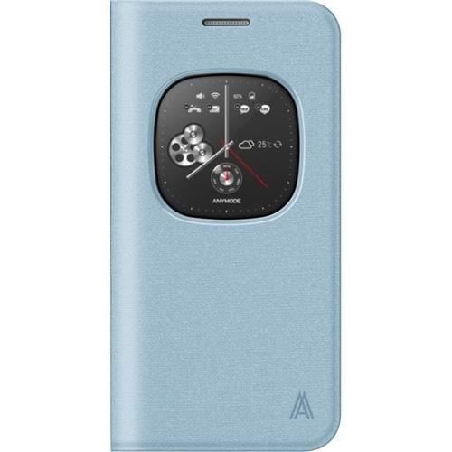 ANYMODE Etui à rabat à zone transparente pour Samsung Galaxy S6 G920 - Bleu