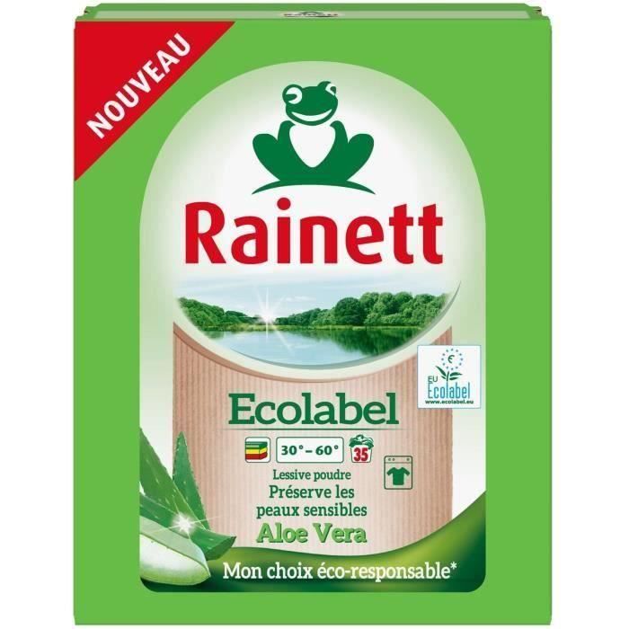 RAINETT Lessive Poudre Ecolabel AlŒ Vera 2,345 kg -35 lavages (Lot de 3)