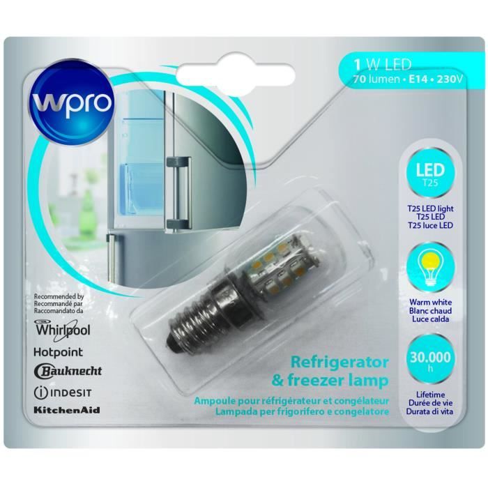 WPRO LRF200 : Ampoule LED 70 Lumens pour réfrigérateur et congélateur