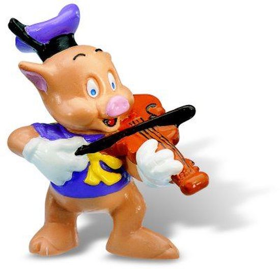 Figurine plastique 3 petits cochons Disney Bully Les Petit cochon au violon
