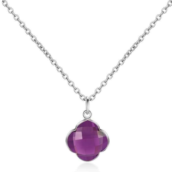 CAPUCINE Collier argent/Quartz Améthyste