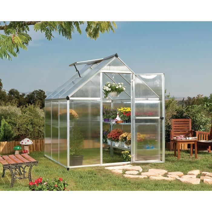 Serre de jardin en polycarbonate PALRAM MYTHOS 701630 3.4 m² Argent