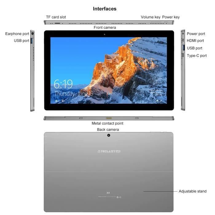 Ordinateur Portable PC 2 en 1-Teclast X4 Tablette3