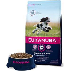 EUKANUBA Croquettes au poulet - Race moyenne - 15kg - Pour chiot