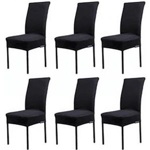 HOUSSE DE CHAISE Lot de 6 Housses de chaises - Noir