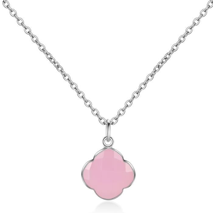 CAPUCINE Collier argent/Calcédoine Rose