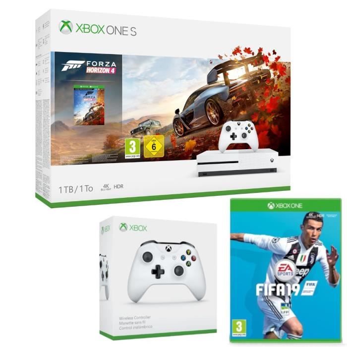 Xbox One S 1 To Forza Horizon 4 + 2e manette + Fifa 19