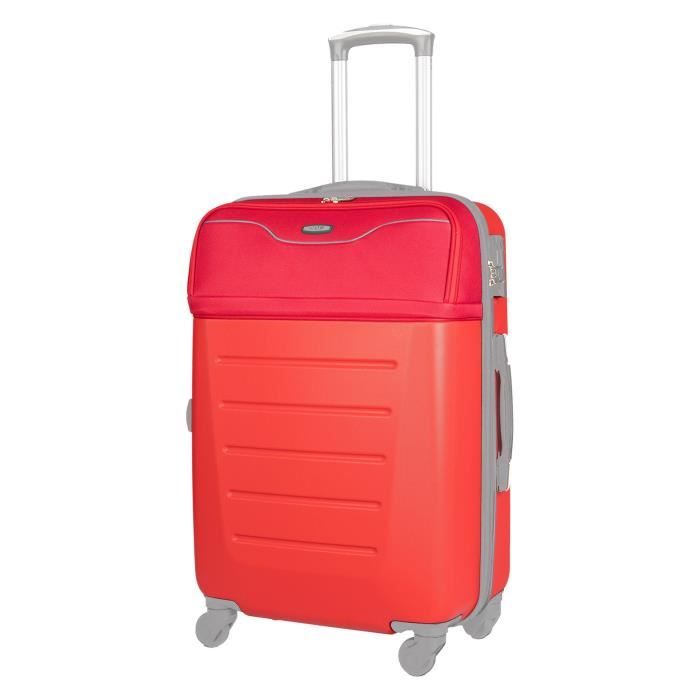 CDB Valise cabine low cost 4 roues 48 cm 70% ABS 30% polyester 600D Rouge