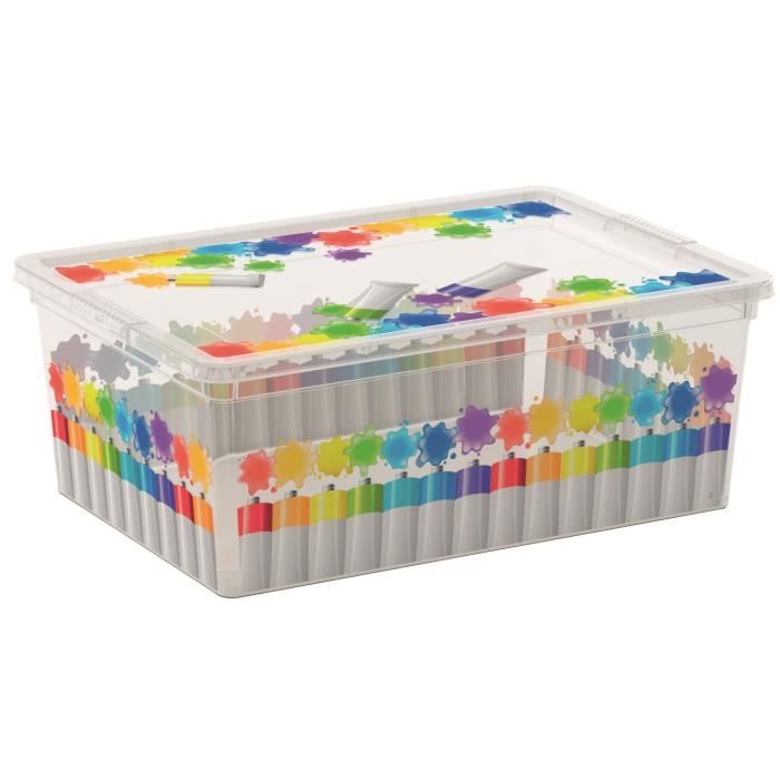 C BOX STYLE Boîte de rangement pour enfant Colours Arty - 11 L - 37 x 26 x 14 cm