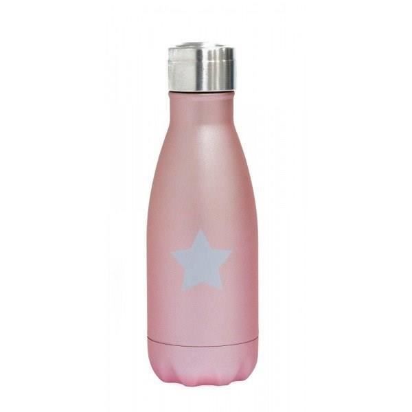 YOKO DESIGN Bouteille isotherme Star double paroi 260 ml rose étoile argenté
