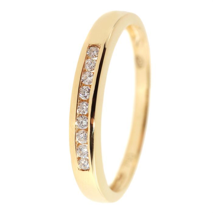 MONTE CARLO STAR Alliance Or Jaune 750° et Diamants 0.10 ct Femme