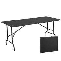 TABLE DE JARDIN Table pliante noire 180 cm - Table d'appoint pliab TABLE DE JARDIN Table pliante noire 180 cm - Table d'appoint pliab