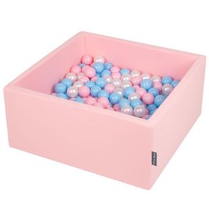 Gris Clair KiddyMoon Piscine /À Balles /∅ 7Cm pour B/éb/é Carr/é Fabriqu/é en UE Gris-Blanc-Turquoise,90X40//Sansballes