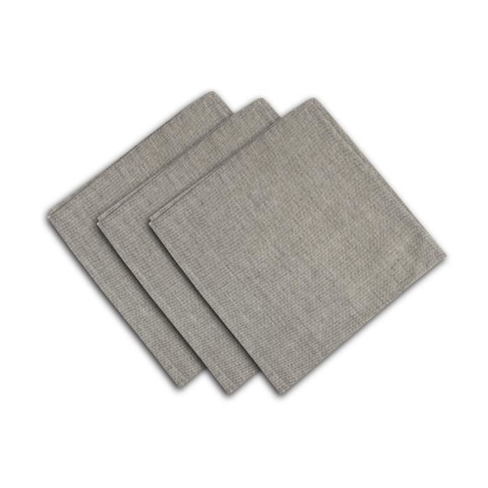 SOLEIL D'OCRE Lot de 3 serviettes de table Baguette - 45x45 cm - Gris et or