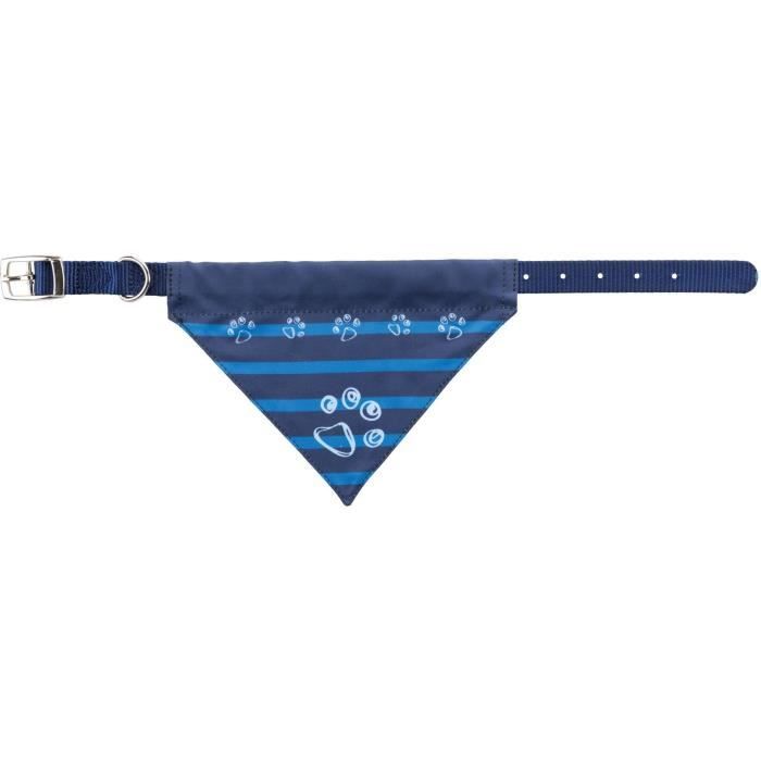 TRIXIE Collier avec bandana en nylon - XS : 19–24 cm-10 mm - Indigo - Pour chien