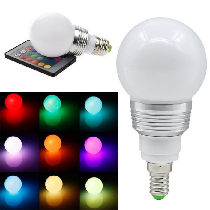 3w Ampoule Télécommande Rgb Changement Couleur Multicolore 16 Led Avec De Lampe E1424 bgmI7yYfv6