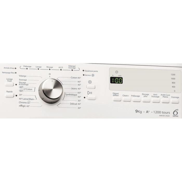  AWOD2920 - Lave linge frontal - 9kg - 1200 tours1