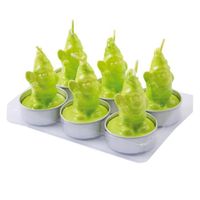 BOUGIE DÉCORATIVE Lot de 6 bougies chauffe-plat nain de jardin vert BOUGIE DÉCORATIVE Lot de 6 bougies chauffe-plat nain de jardin vert