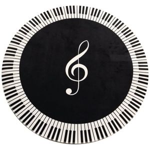 TAPIS Nouveau Tapis Tapis Rond Blanc Noir  Cle De Piano 