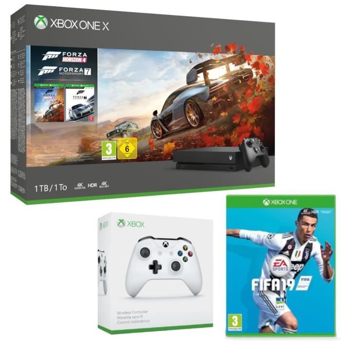 Xbox One X 1 To Forza Horizon 4 + Forza Motorsport 7 + 2e manette + Fifa 19