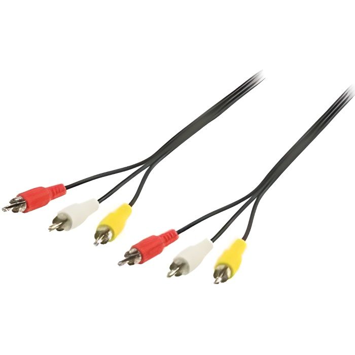 VALUELINE VLVP24300B15 Câble vidéo composite 3x RCA Mâles - 3x RCA Mâles 1.50 m Noir