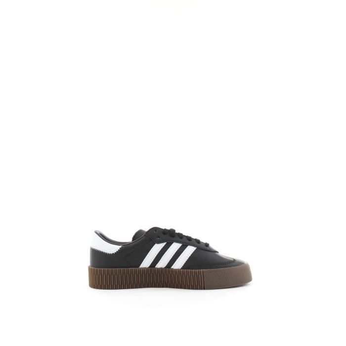 Baskets Blanc Cuir Femme Adidas noir B28156 gBCnf